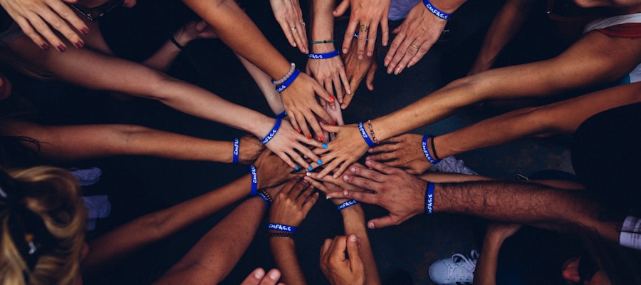 Community members working together