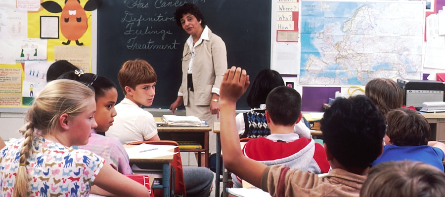 Parents and students at a school fundraising event